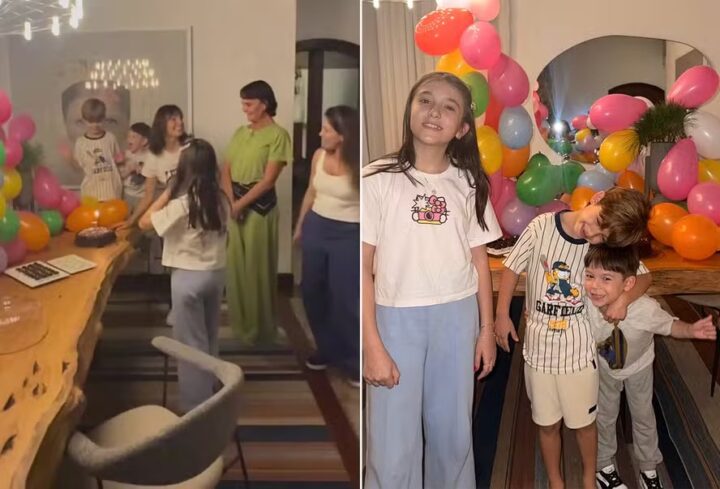 Isis Valverde celebra em família os 7 anos do filho, Rael