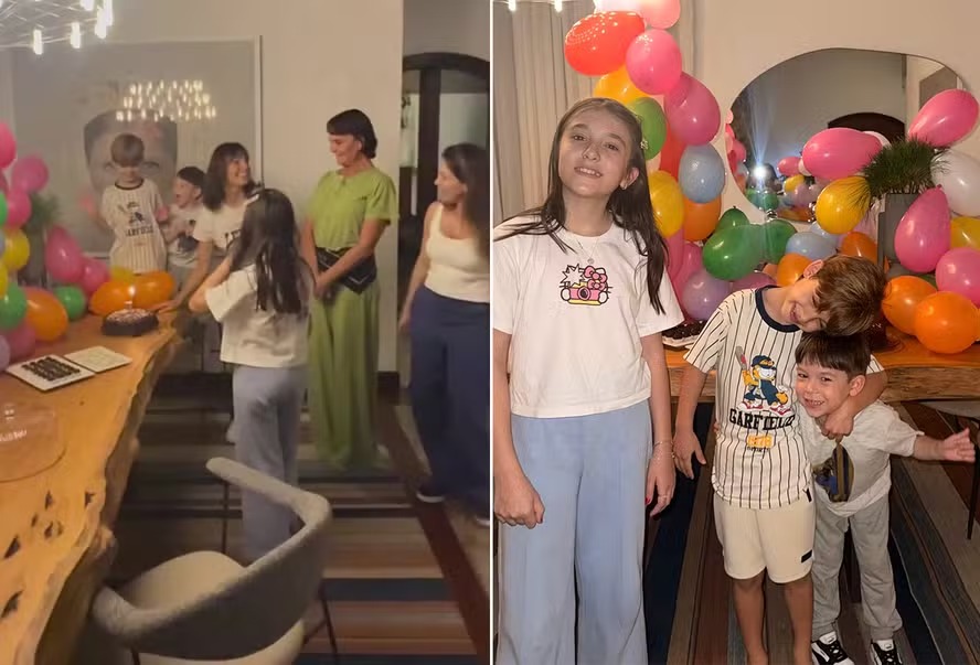 Isis Valverde celebra em família os 7 anos do filho, Rael