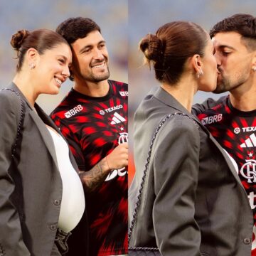 No Maracanã, Arrascaeta e Camila Bastiani revelam nome do 1° filho; saiba qual