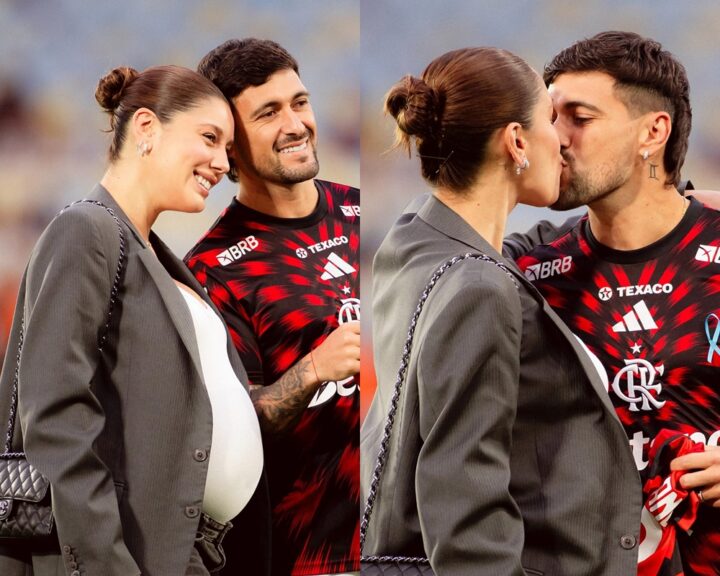 No Maracanã, Arrascaeta e Camila Bastiani revelam nome do 1° filho; saiba qual