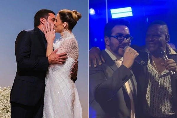 FOTOS: casamento de Priscilla Diniz tem show de Tatau e bênção do padre Fábio de Melo em Salvador