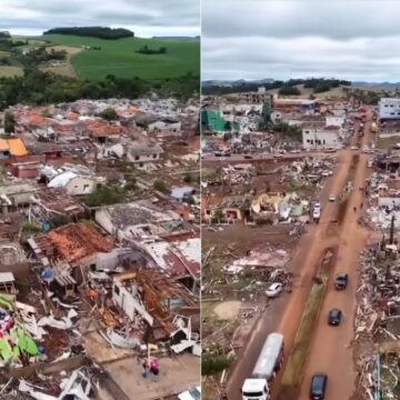 Tornado destruiu 90% de cidade no Paraná; vídeo mostra cenário de guerra