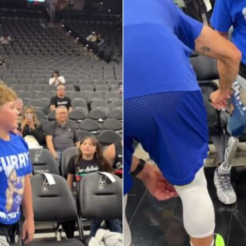 Curry autografa prótese de fã, quebra recorde e lidera vitória dos Warriors sobre os Spurs