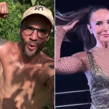 Sem camiseta, ex de Ivete mostra músculos ao reaparecer depois de separação