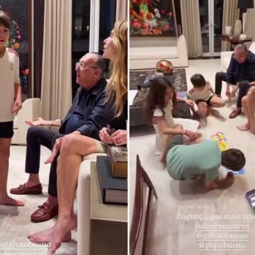 Galvão Bueno curte domingo em família após receber alta hospitalar