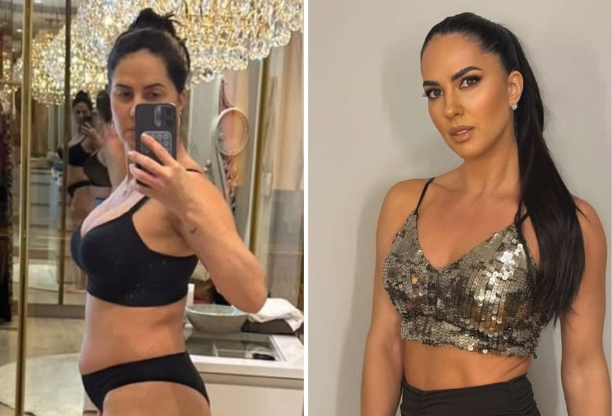 Graciele Lacerda mostra antes e depois após perder 9 kg e fala sobre evolução do corpo pós-parto