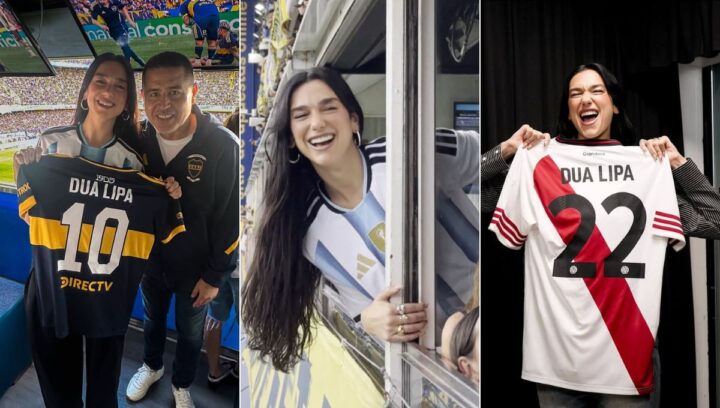 Dua Lipa posa com camisas de Boca e River, vai à Bombonera com a da Argentina e viraliza