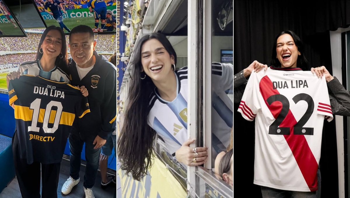 Dua Lipa posa com camisas de Boca e River, vai à Bombonera com a da Argentina e viraliza