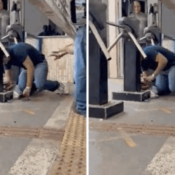 Candidato se atrasa e passa por baixo de portão segundos antes do fechamento