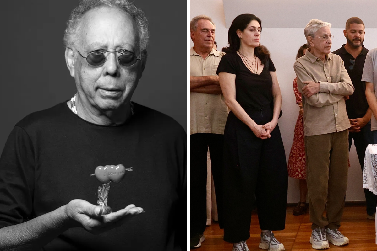 Caetano Veloso e Paula Lavigne comparecem ao velório de Jards Macalé no Rio
