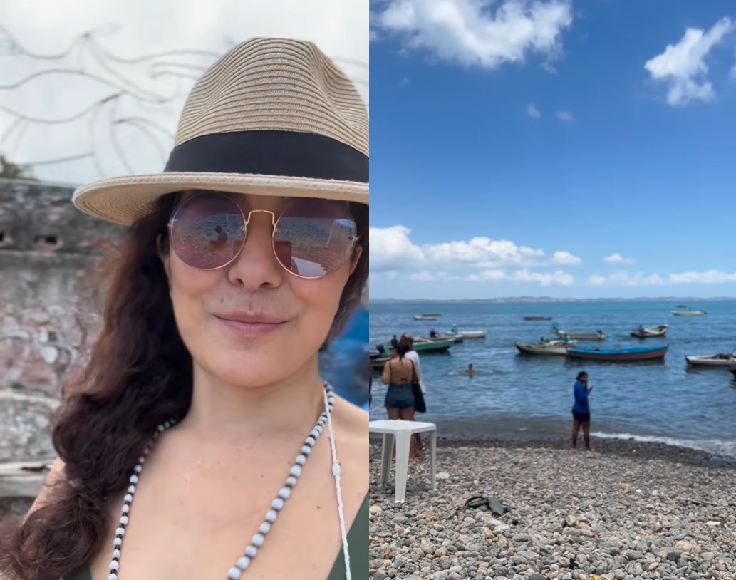 Em Salvador, Letícia Sabatella exalta beleza da capital: ‘Lindo demais’