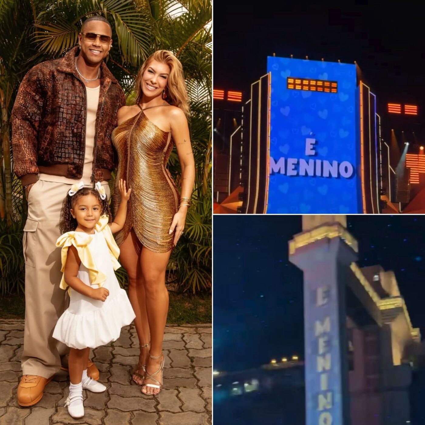 Lore Improta e Léo Santana revelam sexo do segundo filho durante gravação de DVD em Salvador