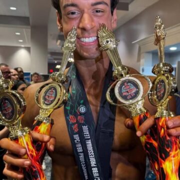Filho de Carla Perez e Xanddy conquista medalhas e troféus em estreia no fisiculturismo nos EUA