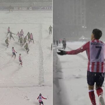 Na neve, filial do Atlético de Madrid vence campeonato canadense com gol de bicicleta; veja