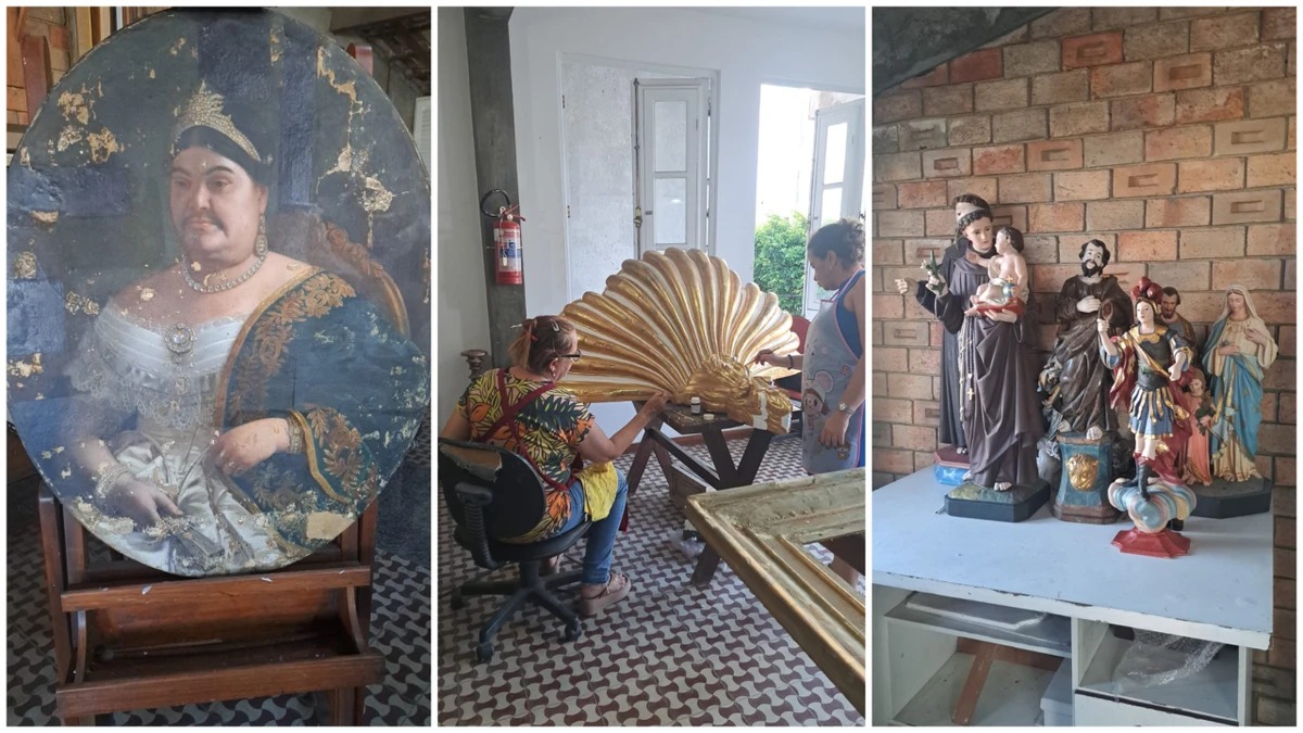 Tesouros do passado: obras sacras e históricas de até 100 anos passam por restauração