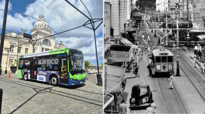 Salvador testa ônibus elétrico no Centro Histórico e revive era dos bondes