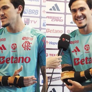 Pedro evolui bem, e Flamengo cogita retorno com proteção no braço em duas semanas