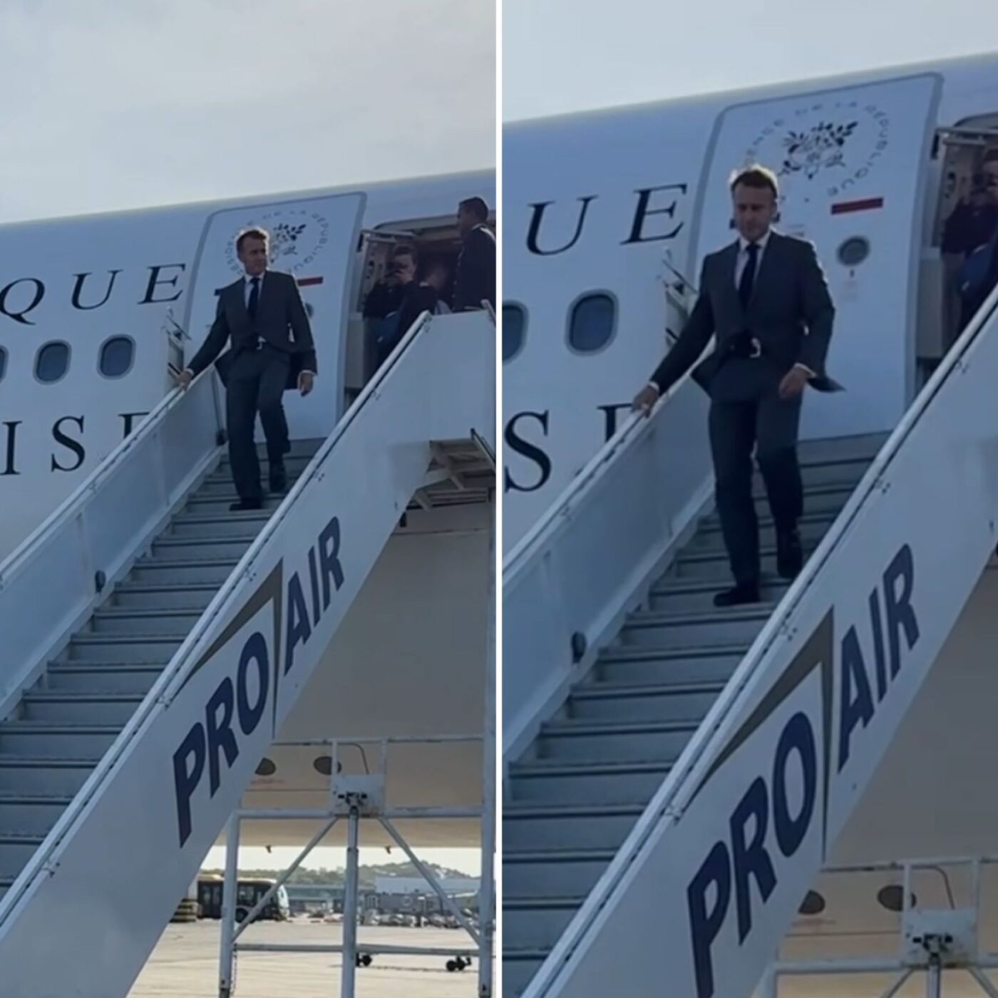 Presidente da França desembarca em Salvador para abertura de festival; veja vídeo