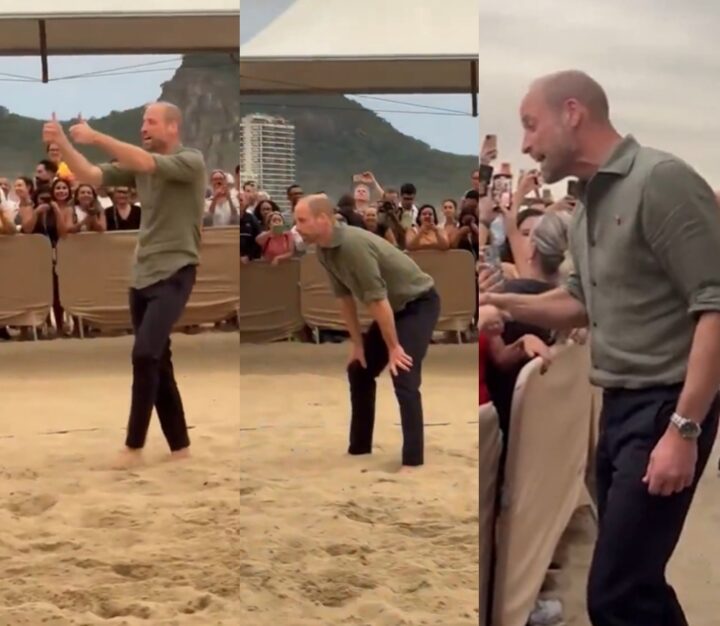 Príncipe William passa tarde em Copacabana e curte vôlei na praia; assista