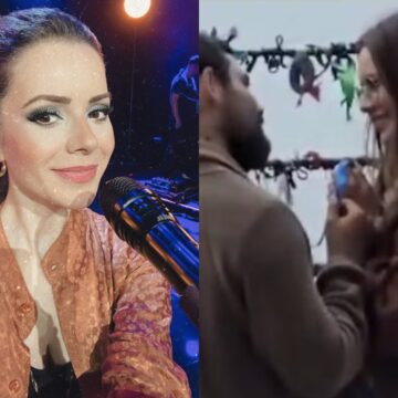 Sandy é flagrada em momento romântico com o namorado em Portugal