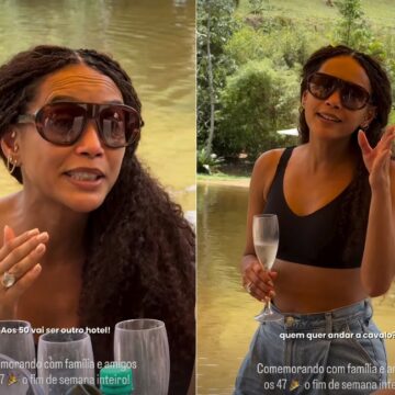 Taís Araujo reúne amigos e familiares em hotel para comemorar aniversário
