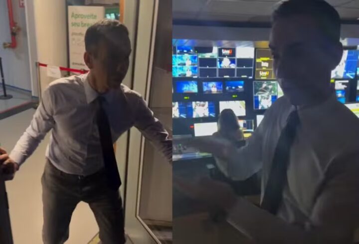 César Tralli mostra ‘cabine de comando’ do JN em vídeo nos bastidores