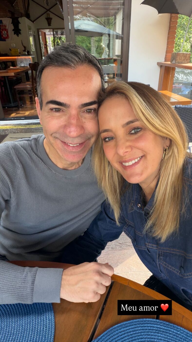 Morando em cidades diferentes, Ticiane e Tralli curtem fim de semana juntos em SP