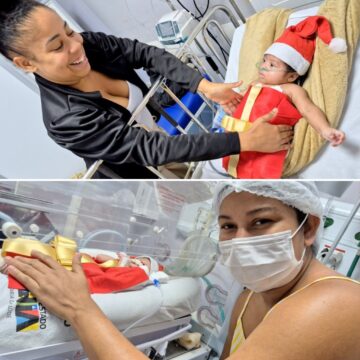 Bebês internados em UTI de hospital da Bahia viram presentes de Natal em ensaio fotográfico