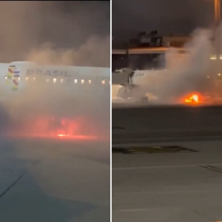 Avião tem evacuação de emergência após incêndio em maquinário de aeroporto