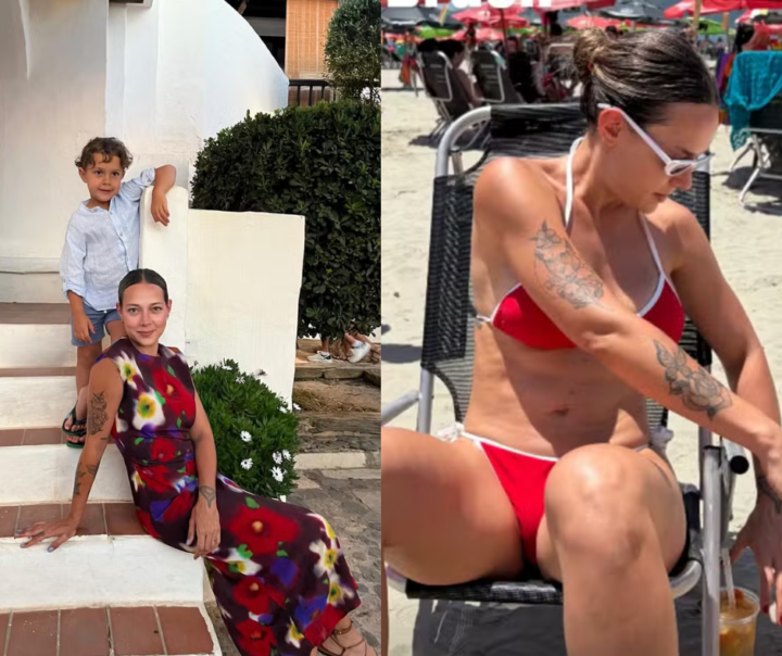 Mãe do filho de Neymar, Carol Dantas posa de biquíni em temporada no Brasil