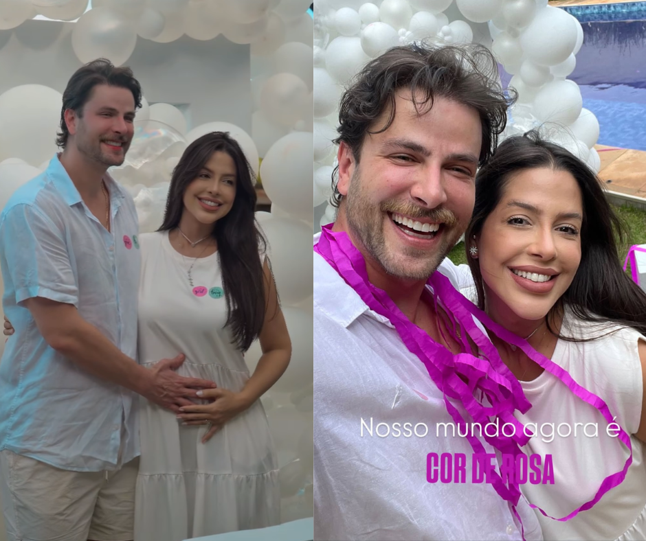 Ex-BBBs Laís Caldas e Gustavo Marsengo revelam sexo do primeiro filho; vídeo
