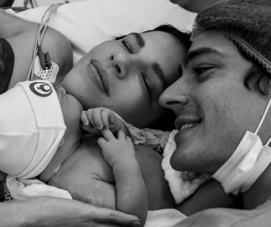 Mariana Rios compartilha registros do parto do primeiro filho, Palo