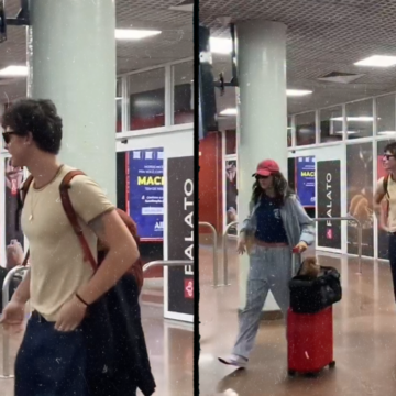 Shawn Mendes e Bruna Marquezine desembarcam juntos em aeroporto no Nordeste