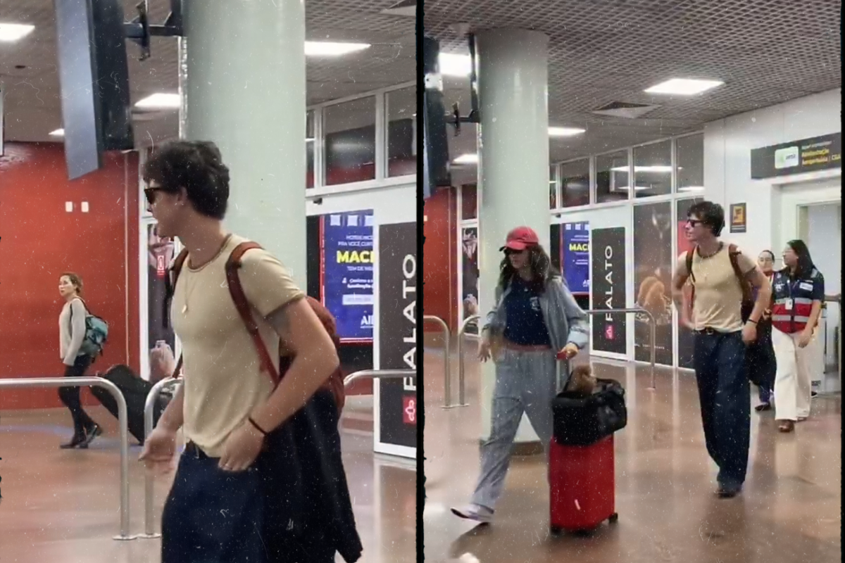 Shawn Mendes e Bruna Marquezine desembarcam juntos em aeroporto no Nordeste