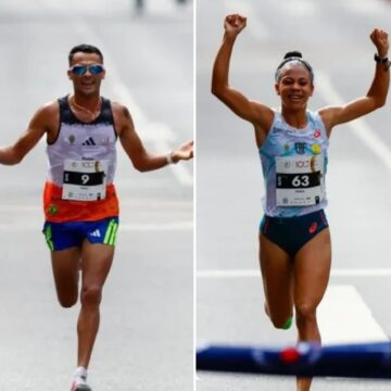 Baianos Fábio Jesus e Núbia Oliveira ficam em 3º lugar na 100ª edição da São Silvestre