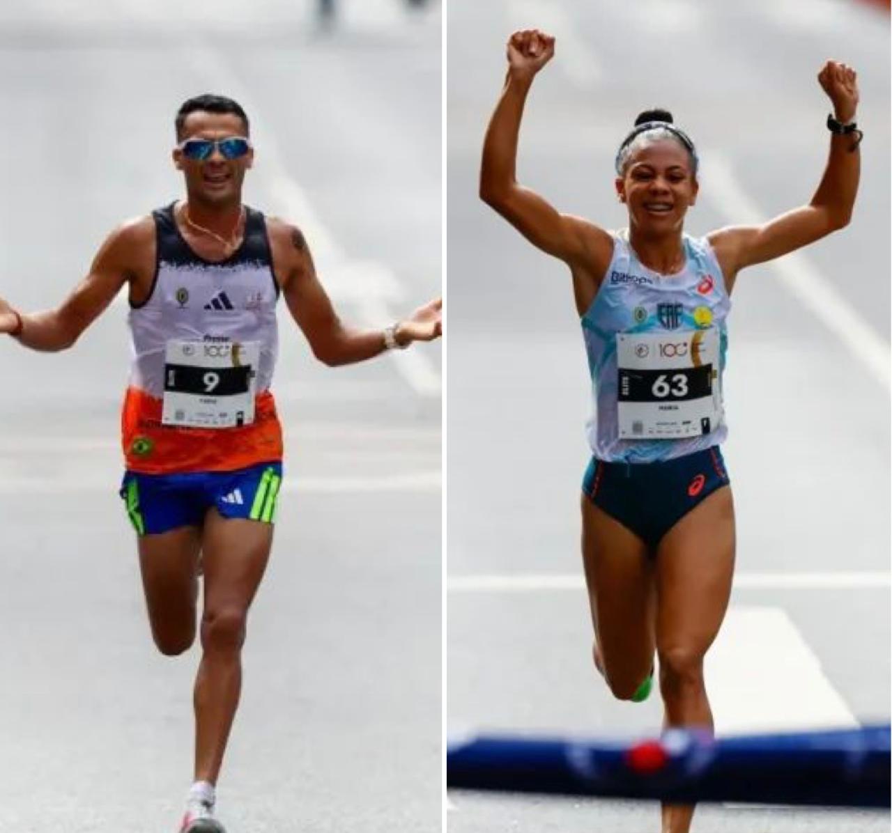 Baianos Fábio Jesus e Núbia Oliveira ficam em 3º lugar na 100ª edição da São Silvestre