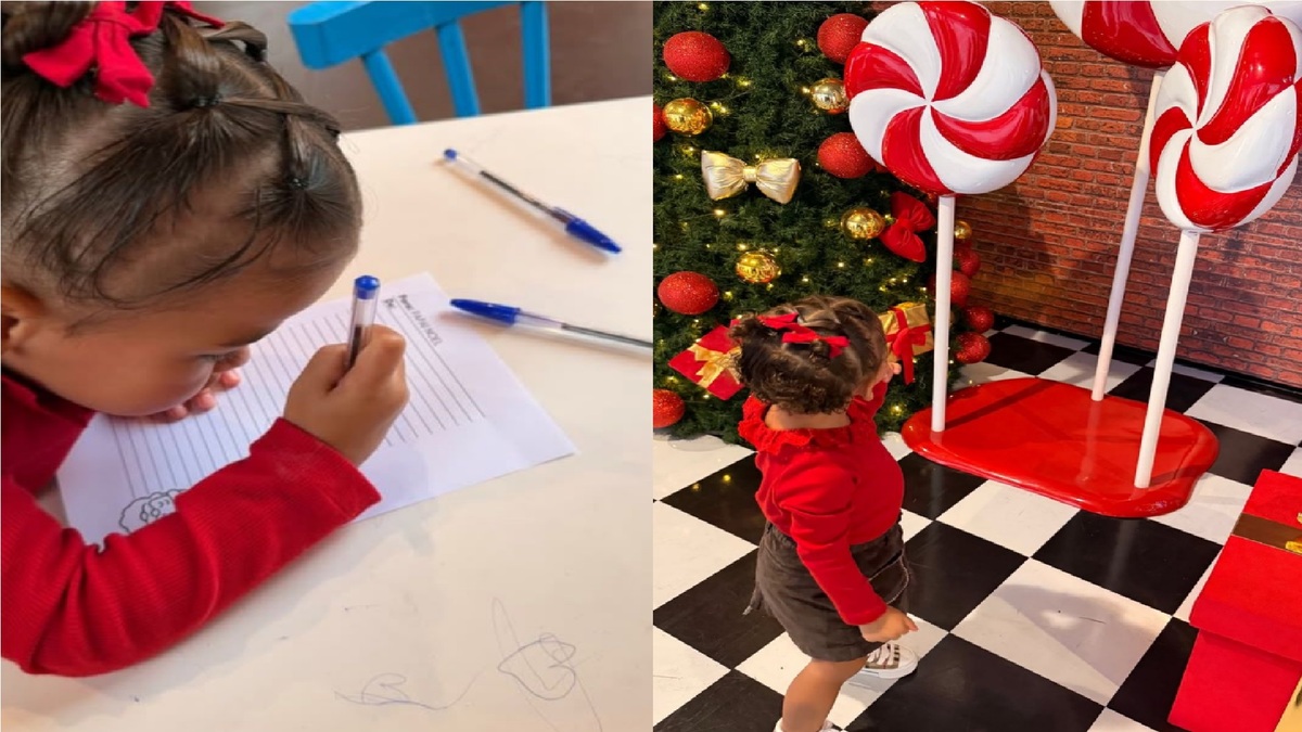 Filha de Neymar e Bruna Biancardi encanta ao escrever cartinha para o Papai Noel