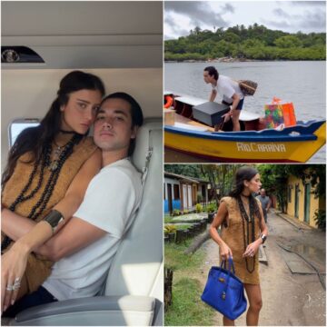 Lívia Nunes e João Adibe curtem dias de descanso em Caraíva, na Bahia