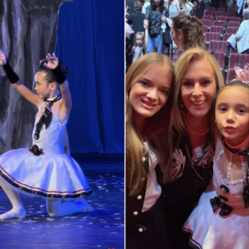 Filha de Tici Pinheiro e César Tralli esbanja talento em apresentação de balé: “Nossa bailarina”