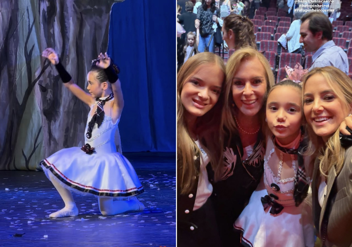 Filha de Tici Pinheiro e César Tralli esbanja talento em apresentação de balé: “Nossa bailarina”