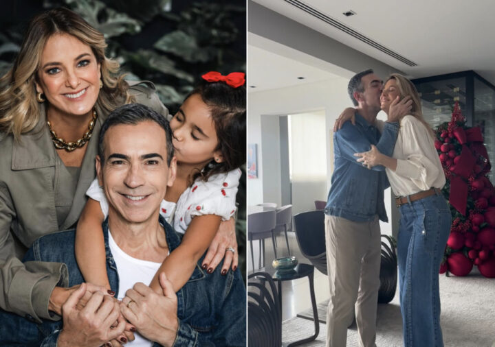 Filha de Tici Pinheiro e César Tralli flagra momento de carinho entre os pais; veja