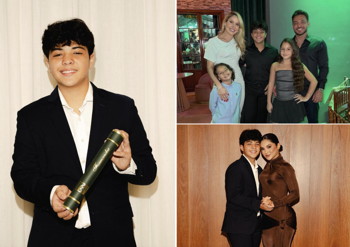 Após cirurgia na cabeça, filho de Wesley Safadão e Mileide Mihaile reúne os pais em formatura da escola