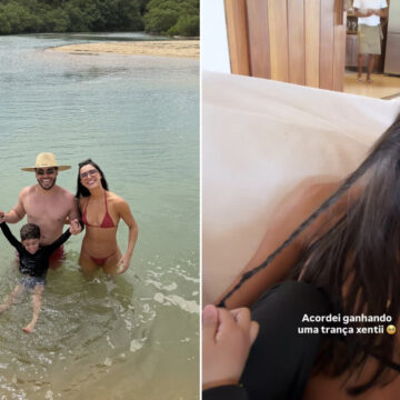 De férias na Bahia, filho de Marília Mendonça e Murilo Huff esbanja fofura em momento divertido com a madrasta