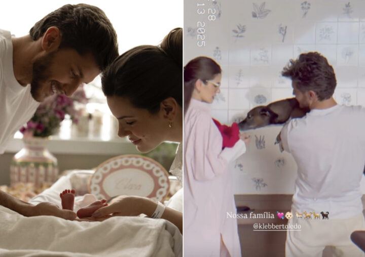 Camila Queiroz e Klebber Toledo mostram momento especial com a filha Clara; veja