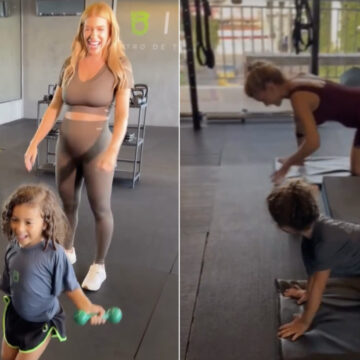 Filha de Lore Improta e Léo Santana rouba a cena em dia de treino com a mãe: “Musas do verão”