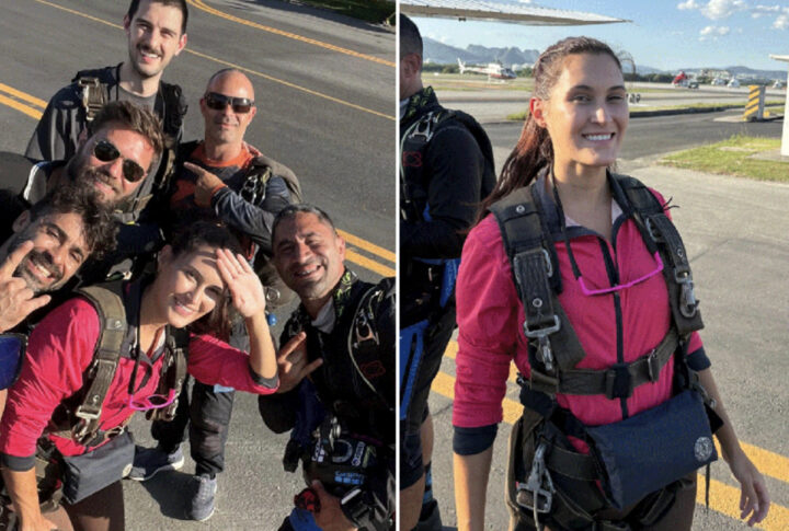 Filhos de Fátima Bernardes e William Bonner se aventuram e saltam de paraquedas no Rio; veja