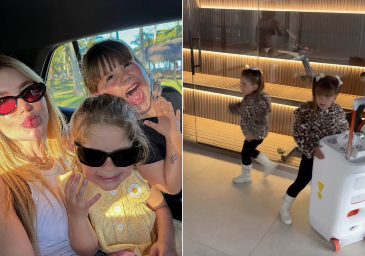 Filhas de Virgínia e Zé Felipe encantam ao escutar música do avô Leonardo; veja vídeo