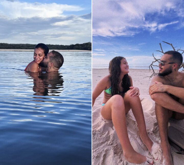 Francisco Gil desembarca no Pará para celebrar a virada do ano com a namorada e a filha Sol de Maria; veja fotos