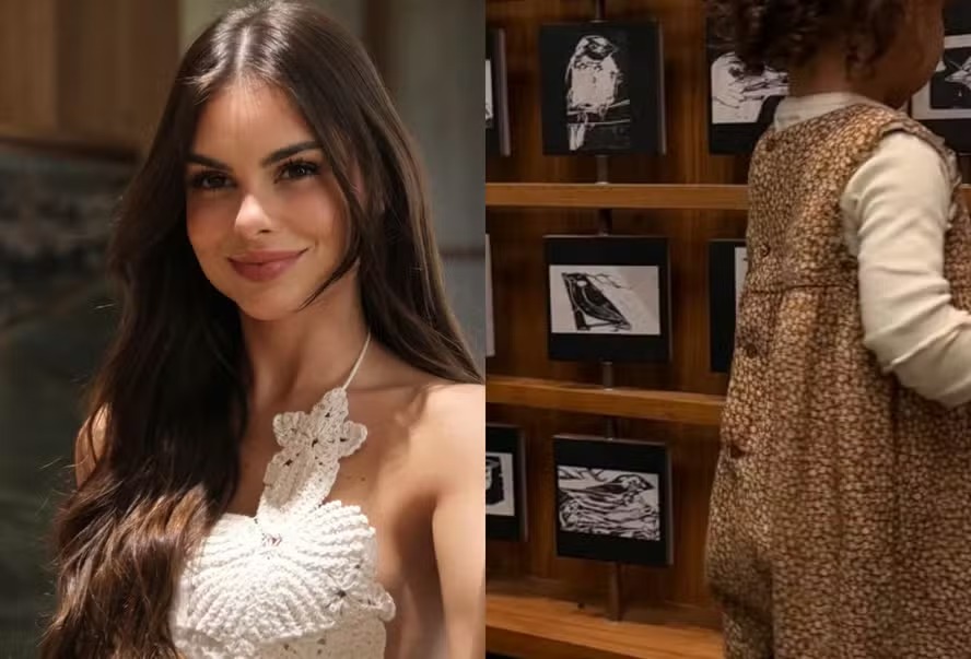 Amanda Kimberlly encanta ao mostrar cachinhos no cabelo de Helena, sua filha com Neymar