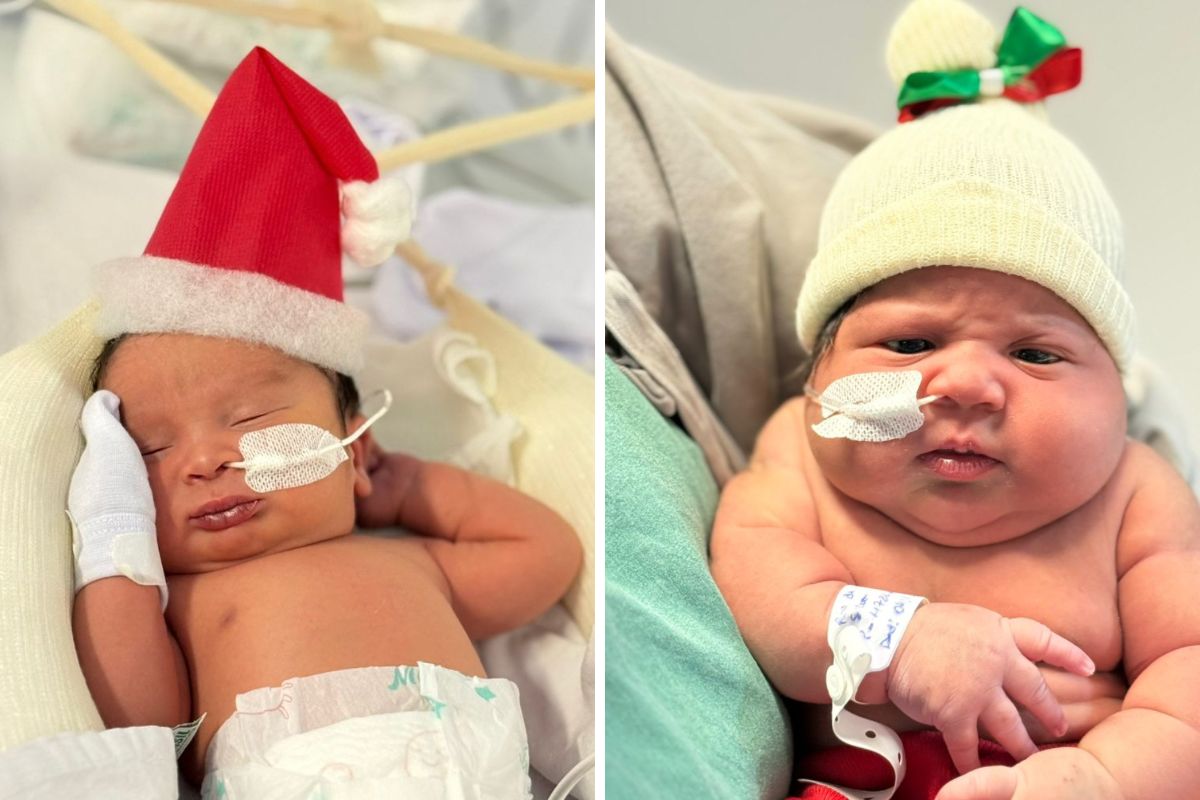 Recém-nascidos de maternidade baiana entram em clima natalino com ensaio fotográfico; veja fotos